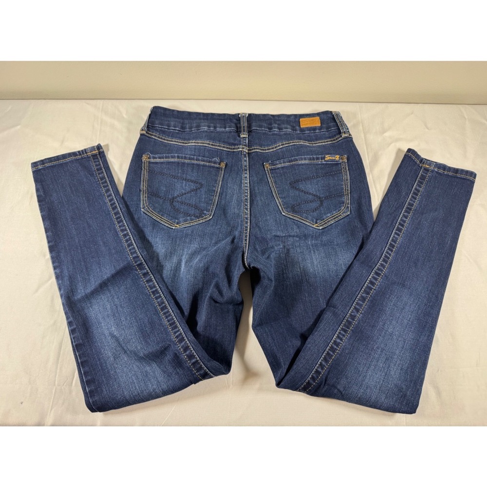 Seven7 Tummy Less High Rise Skinny Jeans Dark Wash Size 8 Contouring Denim